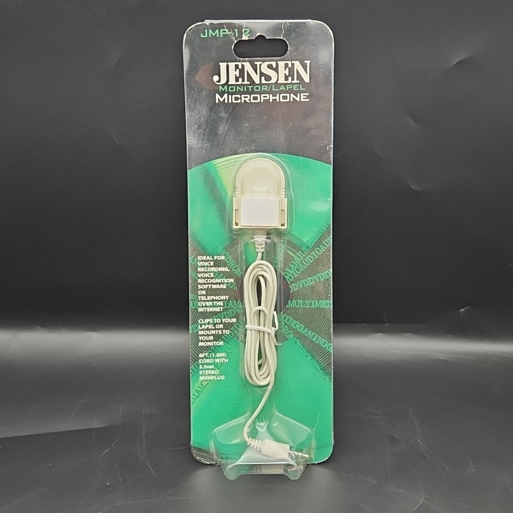 Jensen Monitor Lapel Microphone JMP-12 Brand New Vintage‎ 1998 Deadstock